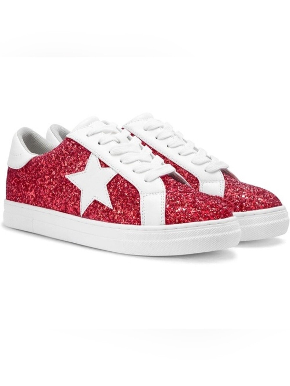 Party Glitter Star Lace-Up Sneakers